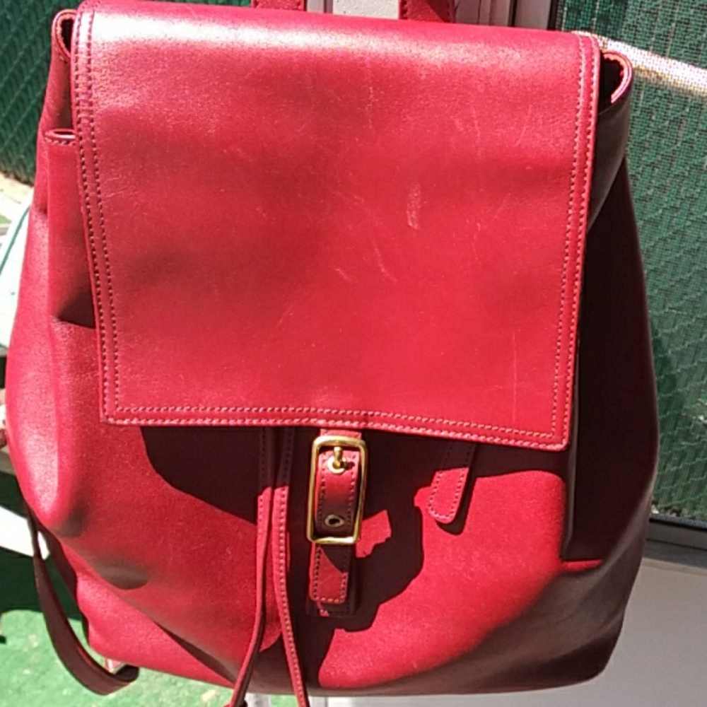 Coach Red Backpack.